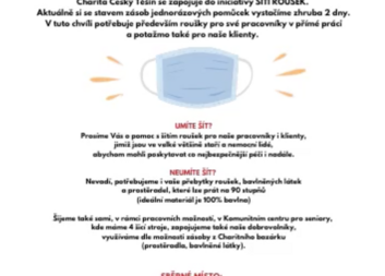 Charita Český Těšín potřebuje roušky